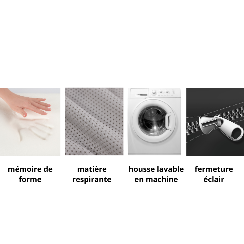 Oreiller ergonomique à mémoire de forme. Confort, soutien et sommeil réparateur